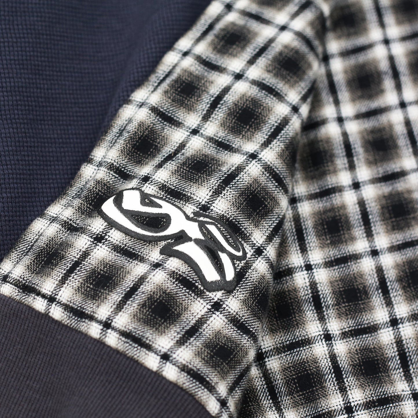 Reversible Flannel Hoodie (Khaki/Blue)