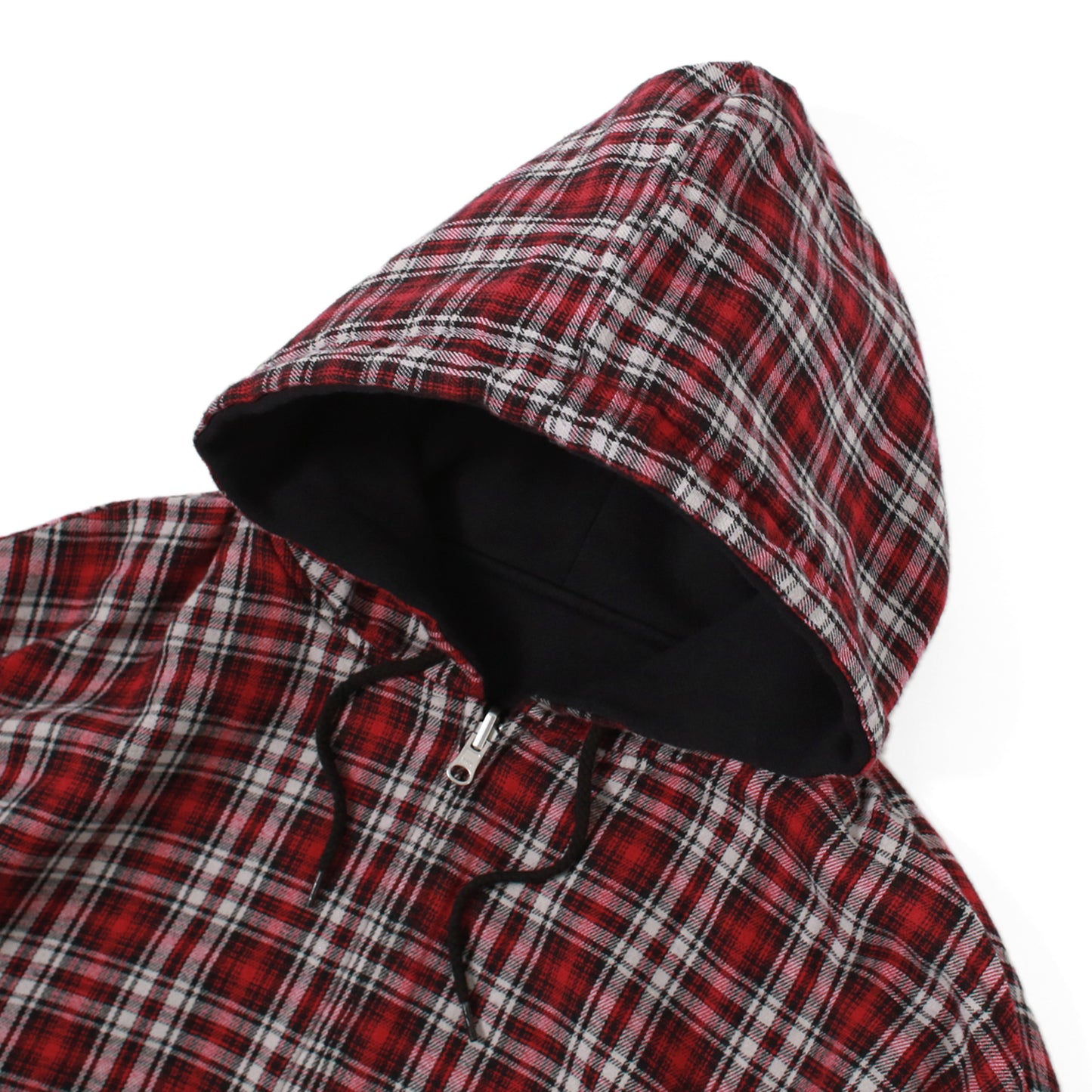 Reversible Flannel Hood (Red/Black)