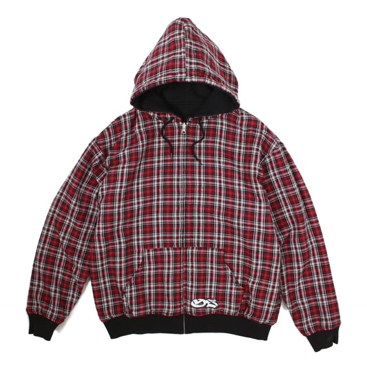 Reversible Flannel Hood (Red/Black)