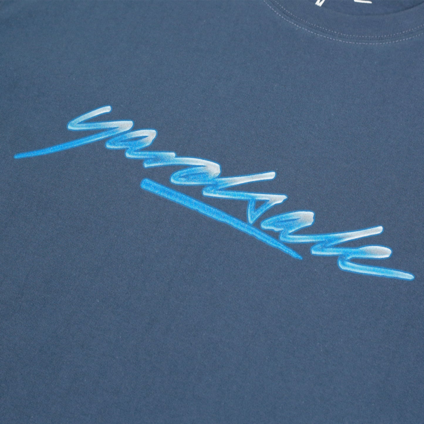 Washed Script T-Shirt (Blue)